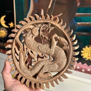 Balinese wood carving of Dragon wall hanging